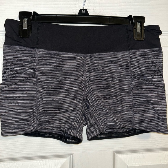 lululemon athletica Pants - lululemon run shorty short we are from space black combo cut out lace silicone